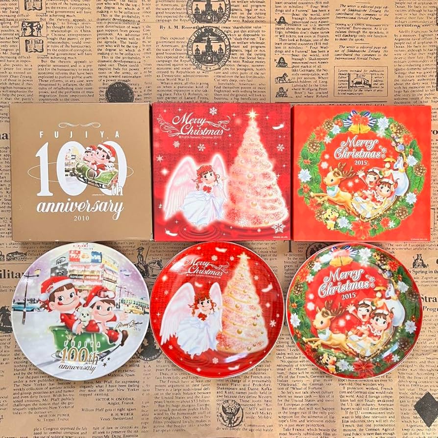 Amazon.co.jp: Fujiya Christmas Plate, Plate, Cup, 100th